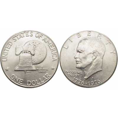 Монета 1 доллар 1976 г. США. "200 лет независимости". ЭЙЗЕНХАУЭР. (Колокол).
